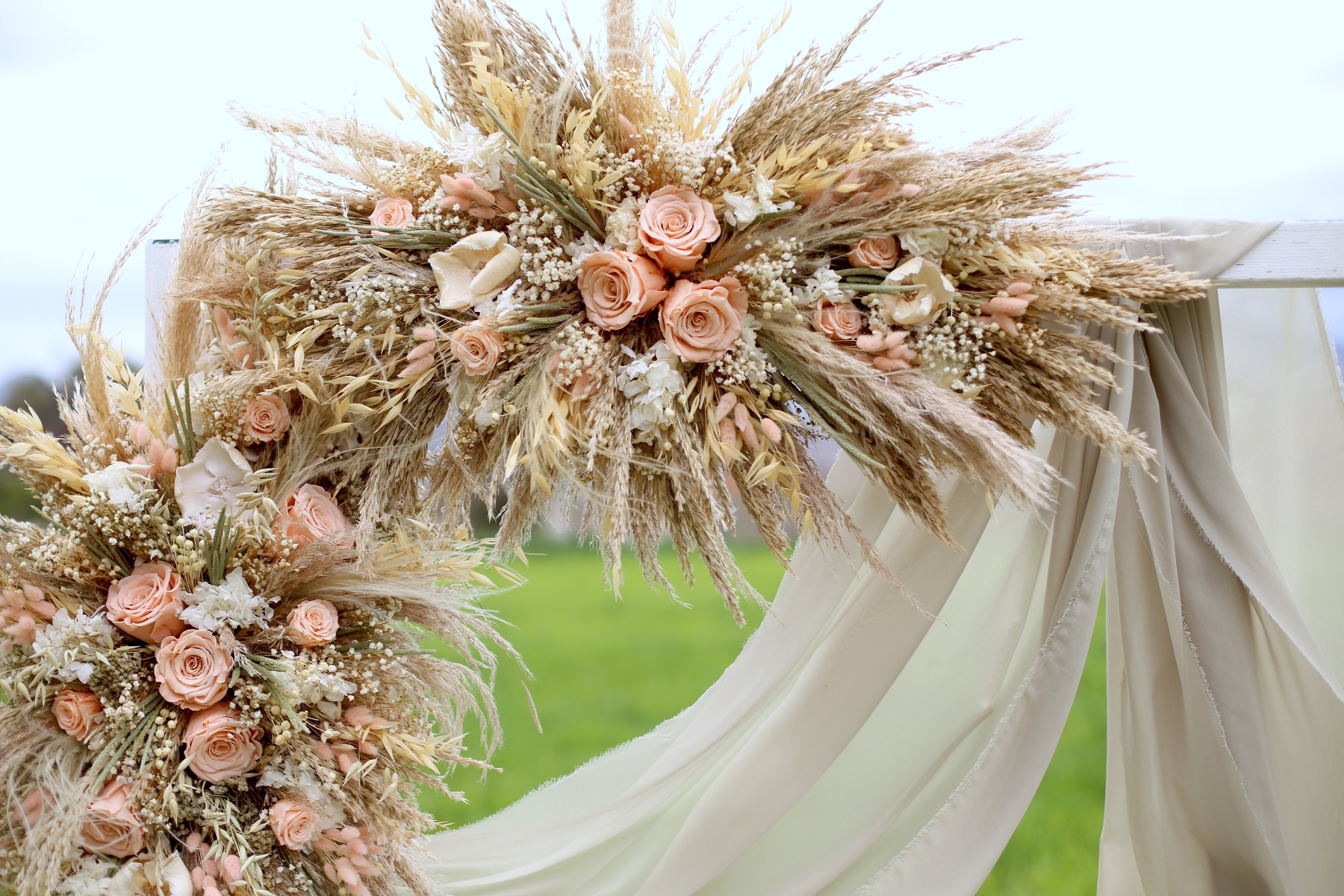 Elegant Wedding Arches and Decor with Artificial & Preserved Flowers